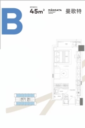 荟聚之光1室1厅1厨1卫建面45.00㎡