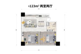 北辰·光谷里2室2厅1厨1卫建面123.00㎡