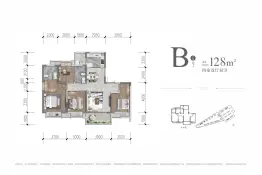 人居滨江城4室2厅1厨2卫建面128.00㎡