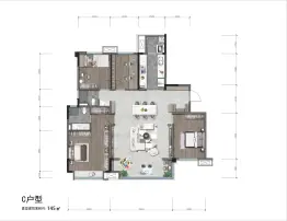 新希望万科知园4室2厅1厨2卫建面145.00㎡