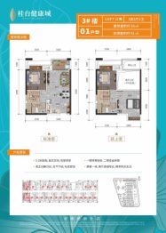 桂台两岸健康城2室2厅1厨2卫建面58.00㎡