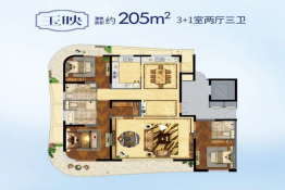 天禄湖花园4室2厅3卫建面205.00㎡