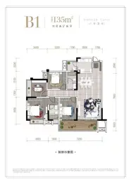 鹭岛金沙壹品4室2厅1厨2卫建面135.00㎡