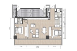 中鹰黑森林花园2室2厅1厨2卫建面147.00㎡