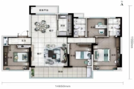 碧桂园云著4室2厅1厨2卫建面140.00㎡