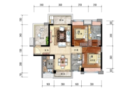 宏益丽苑2室2厅1厨2卫建面96.00㎡