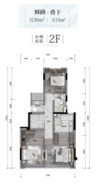万科城市花园4室2厅1厨4卫建面139.0㎡