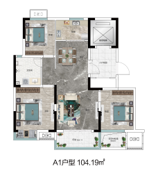 桂湖揽境3室2厅1厨2卫建面104.19㎡