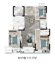 桂湖揽境3室2厅1厨2卫建面117.77㎡