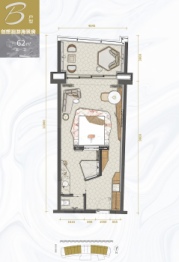 园方东山海1室1卫建面62.00㎡