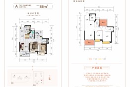 龙光玖誉城3室2厅1厨2卫建面88.00㎡