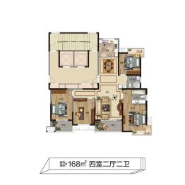杰仕豪庭·天樾4室2厅1厨2卫建面168.0㎡