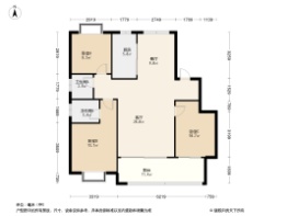 赣江星城3室2厅1厨2卫建面108.00㎡