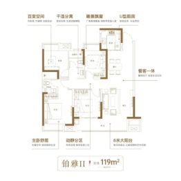 红星海河湾天铂4室2厅1厨2卫建面119.0㎡
