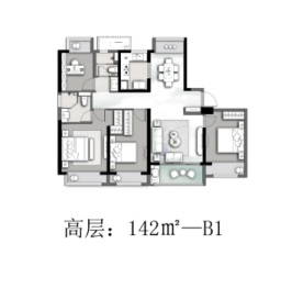 春和景明雅园4室2厅1厨2卫建面142.00㎡