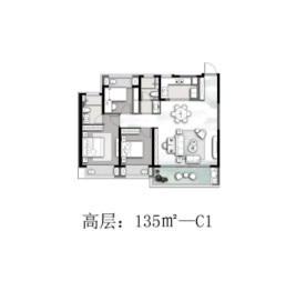 春和景明雅园3室2厅1厨2卫建面135.00㎡