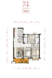 金科美的·柳叶和园3室2厅1厨2卫建面108.00㎡