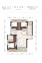 琨洲·观澜3室2厅1厨2卫建面97.40㎡