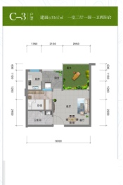 山语涧康养旅游小镇1室2厅1厨1卫建面33.67㎡