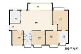 金地·龙湾壹号4室2厅1厨2卫建面109.00㎡