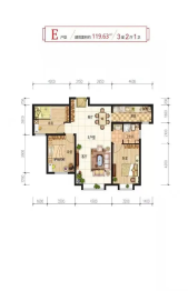 国泰·翡翠城3室2厅1厨1卫建面119.63㎡