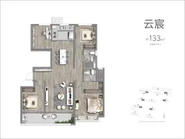 景业龙光·玖云府4室2厅1厨2卫建面132.00㎡