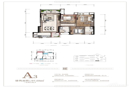 融创南凌樾3室2厅1厨2卫建面97.05㎡