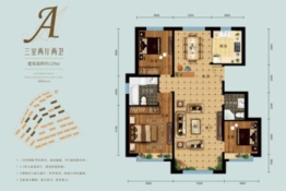 东方澜郡3室2厅2卫建面119.00㎡