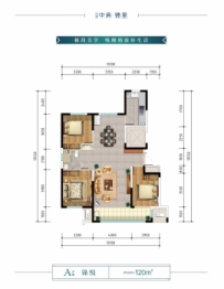 宁夏中房锦里3室2厅1厨1卫建面120.00㎡