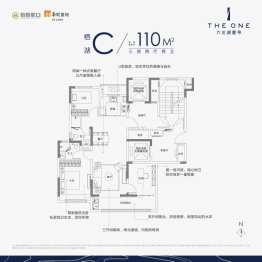 大龙湖壹号3室2厅1厨2卫建面110.00㎡