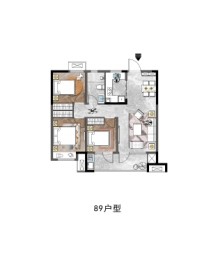 绿地·国科健康科技小镇3室2厅1厨1卫建面89.00㎡