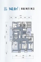 襄垣湖畔花园4室2厅1厨2卫建面142.80㎡