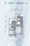 襄垣湖畔花园78.3平米户型