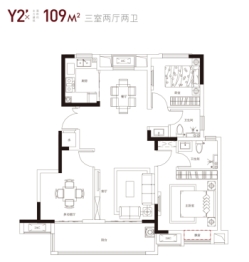 乐富强湖光秋色花园3室2厅1厨2卫建面109.00㎡