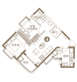 广州阳光半岛2室2厅1厨1卫建面73.00㎡