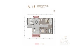 金富湘江悦城4室2厅1厨2卫建面143.18㎡