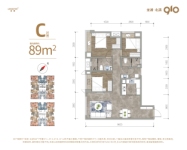 C户型套内约89平