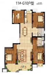信拓东海国际4室2厅1厨2卫建面162.0㎡