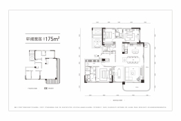 中国铁建西派御江4室2厅1厨3卫建面175.00㎡