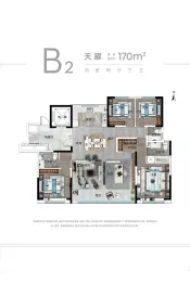 泽信公馆4室2厅1厨3卫建面170.0㎡