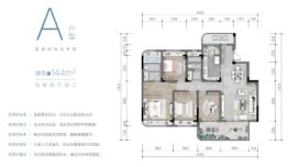 飞鸟·云鉴4室2厅1厨2卫建面144.00㎡