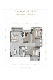 南山御峯3室2厅1厨2卫建面100.0㎡