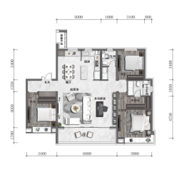 中海·汇德里3室2厅1厨2卫建面153.00㎡