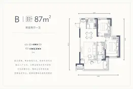 绿城雲溪太白2室2厅1厨1卫建面87.00㎡