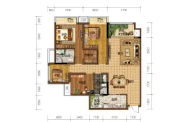 恒森·云熙台4室2厅1厨2卫建面121.97㎡