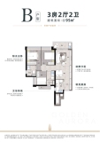 万汇天地·金域曦府建面94㎡户型