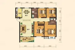 左岸春天4室2厅1厨2卫建面138.33㎡