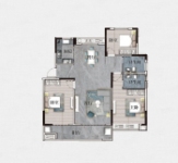 Y-2户型， 3室2厅2卫1厨， 建筑面积约133.00平米