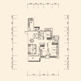 恒大御海天下3室2厅1厨2卫建面134.31㎡