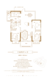 美伦·橖颂3室2厅1厨2卫建面125.90㎡